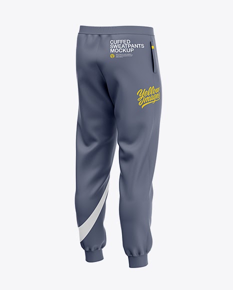 Download Men's Cuffed Sweatpants PSD Mockup Back Left Half-Side ...