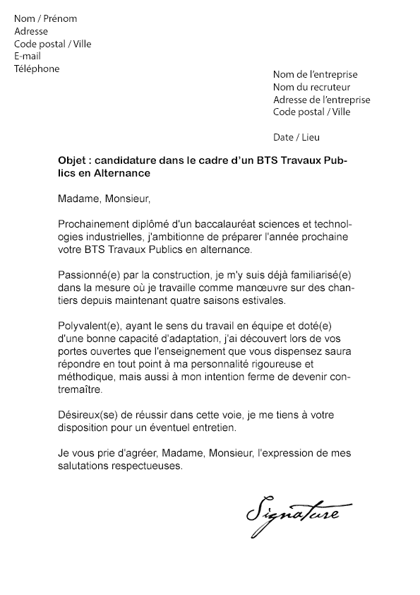 Lettre De Motivation Bts Transport Logistique