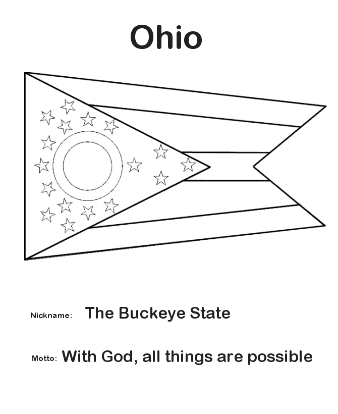 Coloring pages >> country flags >> page 1. Usa Printables Ohio State Flag State Of Ohio Coloring Pages