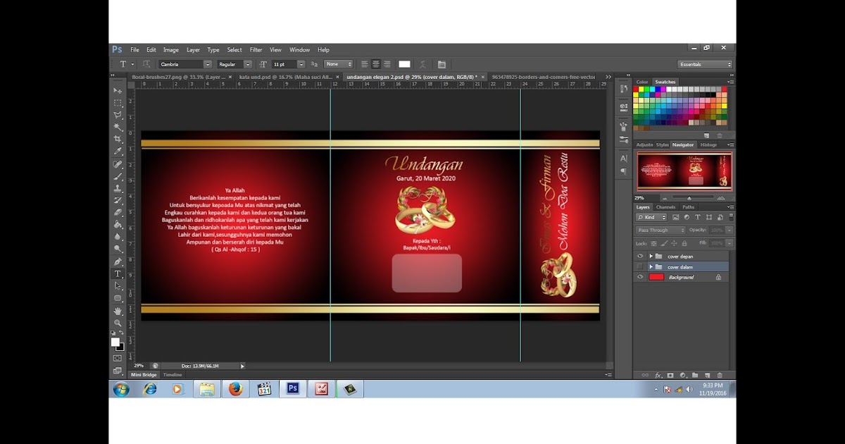  Desain  Undangan  Pernikahan Dengan Photoshop 