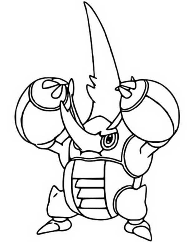 Mega beedrill is a bug & poison pokémon. Coloring Page Mega Evolved Pokemon Mega Heracross 214 214