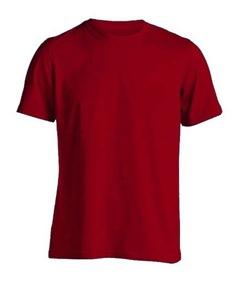 Gambar Kaos Polos  Warna Merah  Maroon Depan Belakang