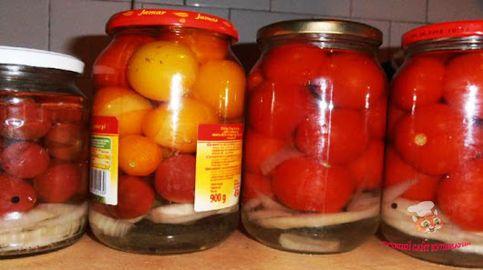Маринованные помидоры с луком "Аленка"