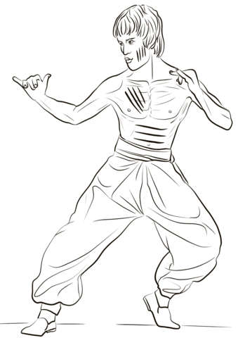 Coloring pages with celebrities this set of coloring pages for children and adults is absolutely special and unique. Bruce Lee Coloring Page Free Printable Coloring Pages