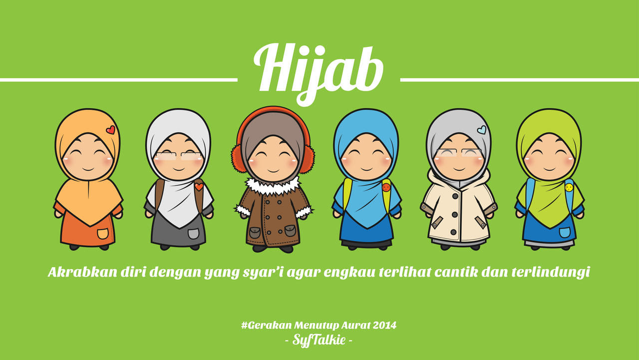 Gambar Kartun Muslimah Berenam Pernik Wallpaper