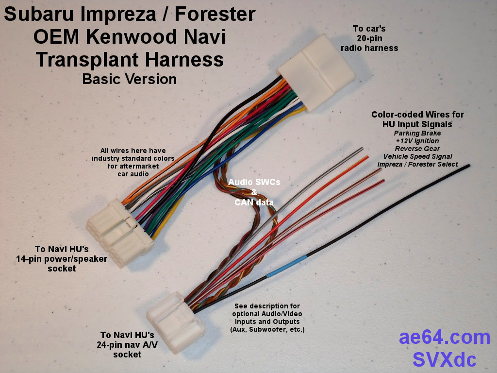 Ensure the proper input and output wire connections. Oem Kenwood Navi Transplant Harness For Subaru Impreza And Forester