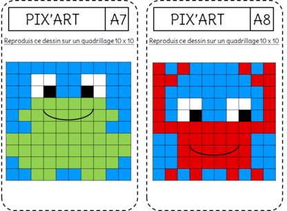 Quadrillage pixel art numérotés de a à z / ciao bambini! Pixel Art Validees