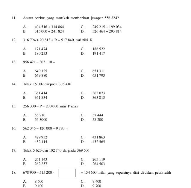 Soalan Ramalan Matematik Tahun 5 - Kabel 33 Blog