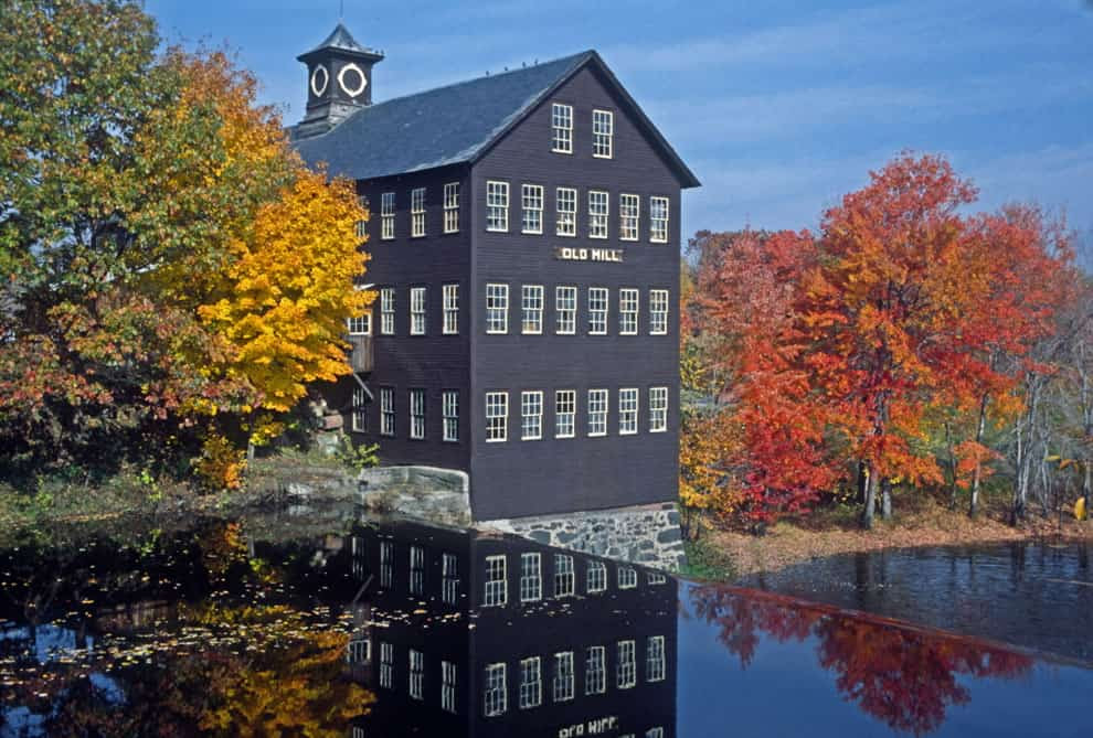 Fall colors at Old Mill in Hatfield, Massachusetts