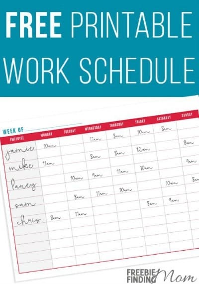 Employee Work Schedule Template Pdf / Simple Employee Schedule Template