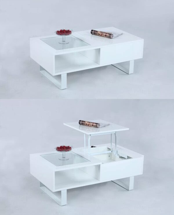 There are a lot of options: 33 Beautiful Lift Top Coffee Tables To Help You Declutter And Multi Task