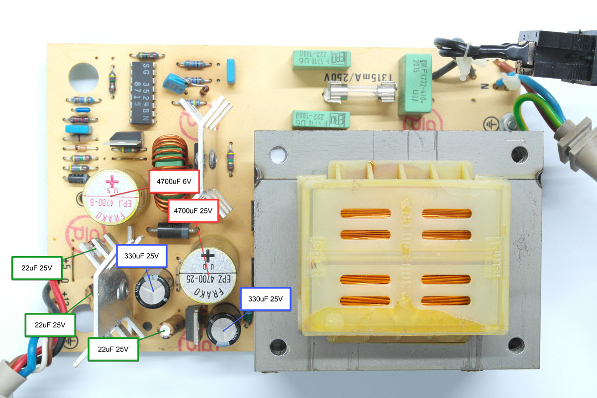 Commodore amiga 500 | graffiti ppa.pl / powerful 9.5a 50w psu power supply for amiga 500 600 1200 eu, uk, din connector. Amiga 500 600 1200 Powersupply Capacitor List World Of Jani