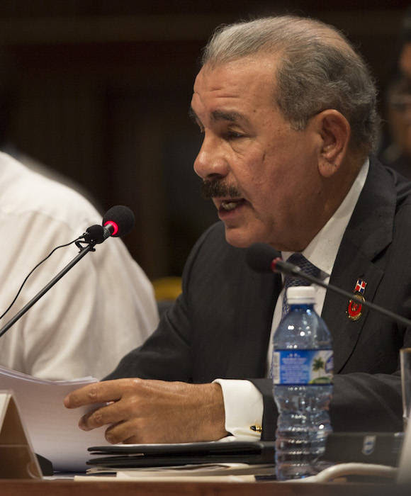 El Presidente de la República Dominicana, Danilo Medina Sánchez en la Cumbre de la AEC. Foto: Ismael Francisco/ Cubadebate