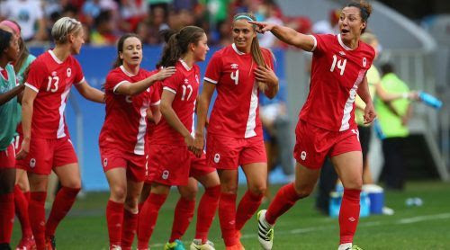 Canada qualified for its first olympic women's soccer tournament in 2008, making it to the quarterfinals. Canada Earns Historic Victory Over Germany In Women S Soccer At Rio 2016 Olympics Offside