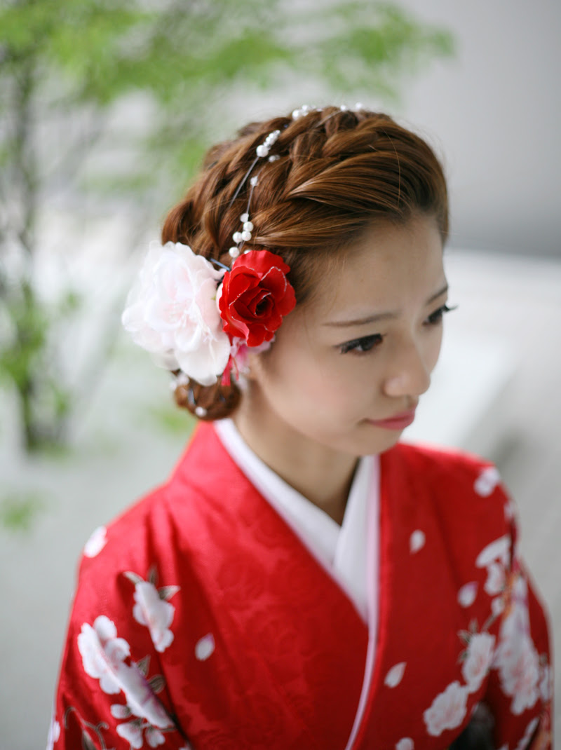 髪型 ロング 和服