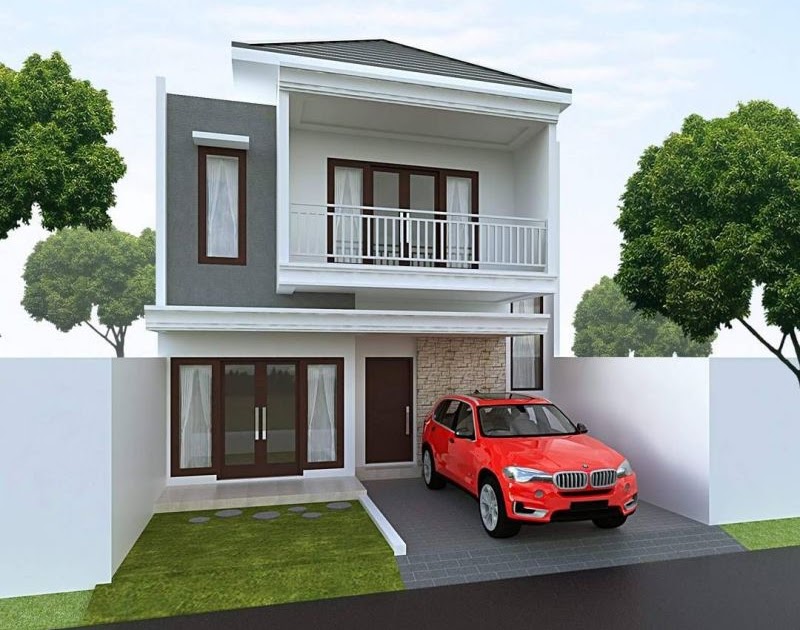  Desain  Tampak Depan Rumah  Minimalis  2 Lantai Lebar 6 Meter 