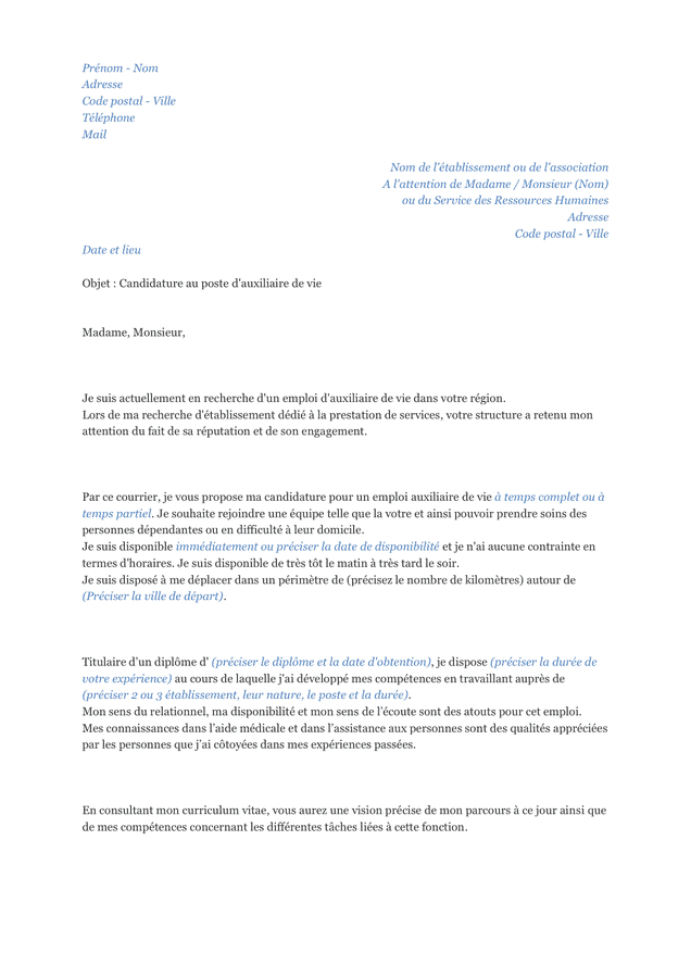 Check spelling or type a new query. Lettre De Motivation Auxiliaire De Vie Doc Pdf Page 1 Sur 2