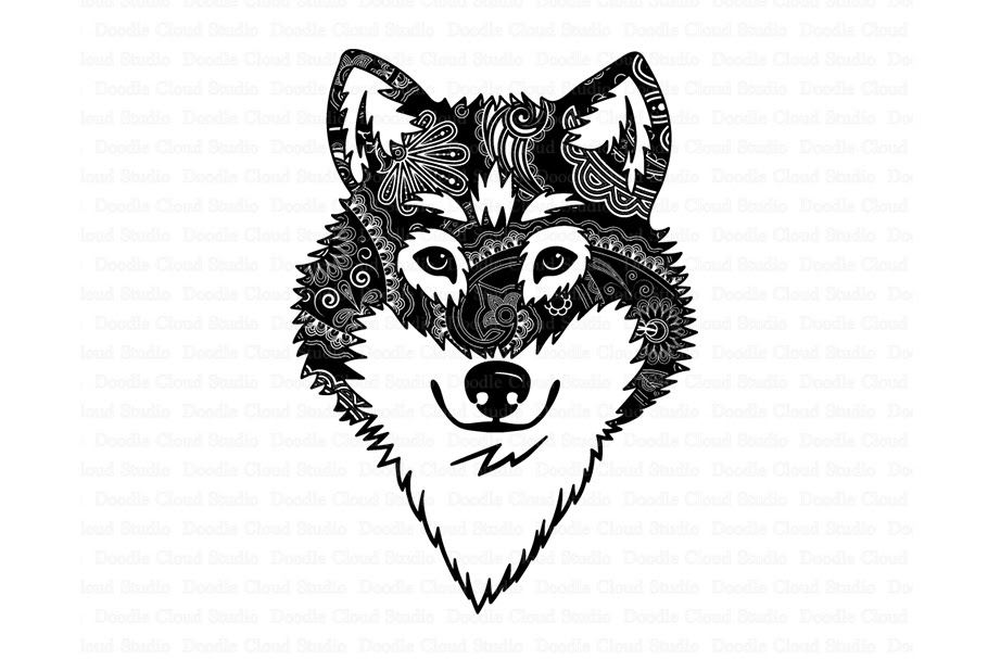 Download Layered Mandala Wolf Svg Design - Free Layered SVG Files
