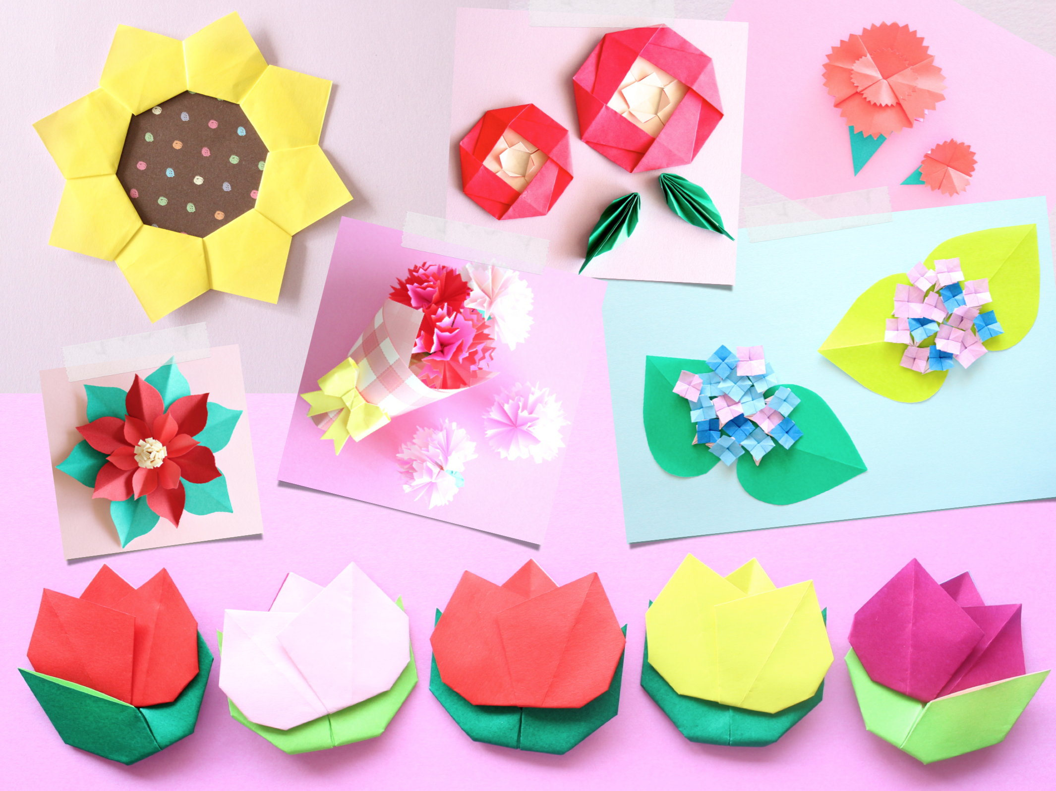 無料印刷可能折り紙 花 立体 バラ 折り方 最高の花の画像