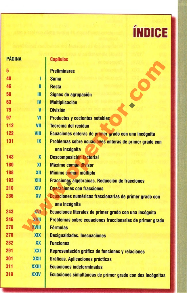 El texto de baldor es el libro más. Algebra Baldor Indice De Contenidos 1 Opentor