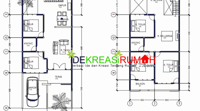 Denah Rumah  3  Kamar  Tidur 2  Wc  2019 