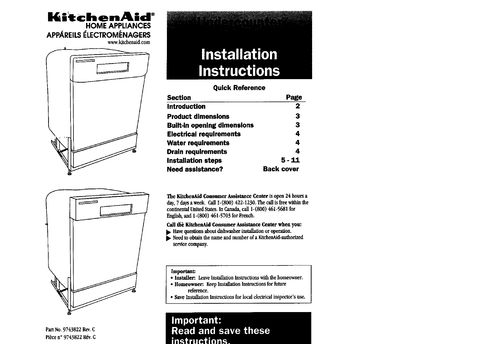 Additional dishwasher repair, troubleshooting tips, help with finding your model number and part replacement videos can be found on our website: Kitchenaid Dishwasher 9743822 User Guide Manualsonline Com