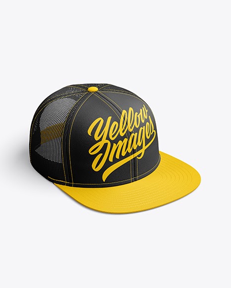 Download Free Snapback Trucker Cap mockup (Right Half Side View ...