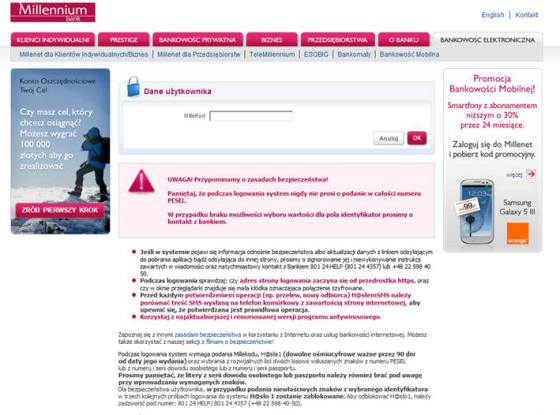 Millenium Logowanie Do Konta Osobistego / Platforma Uslug ...