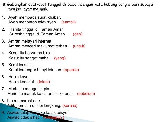 Contoh Ayat Majmuk Darjah 1 Xinatoh