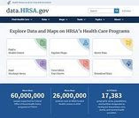 screen capture of the new data.hrsa.gov website