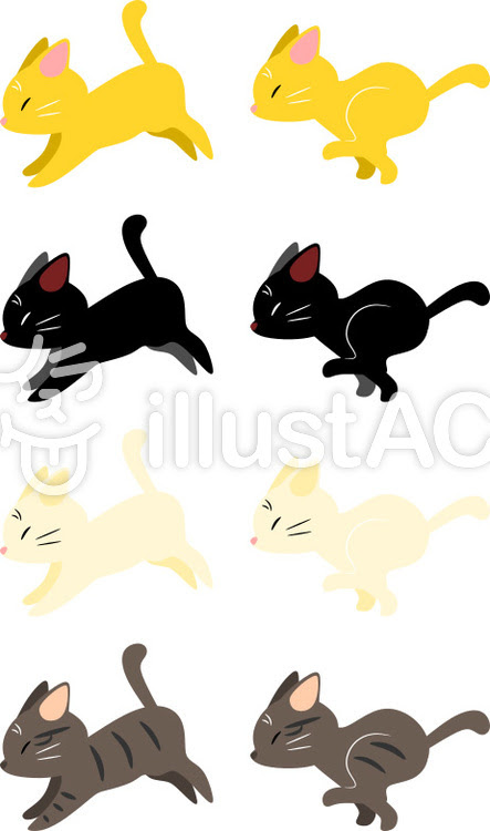 かわいいディズニー画像 ベストかわいい 猫 走る イラスト
