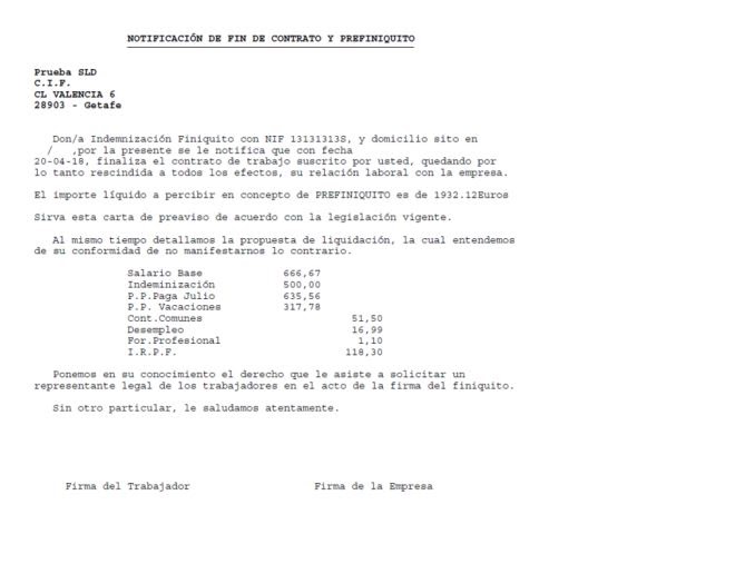 Carta De Liquidacion Laboral Por Despido Costa Rica 