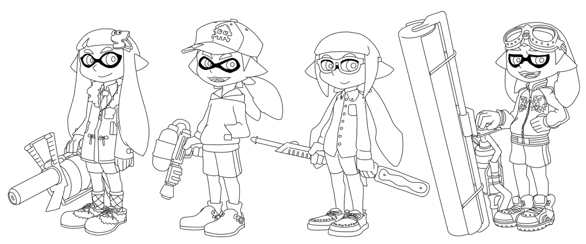 イラスト集 ベストイラスト かわいい スプラトゥーン ぬりえ 印刷