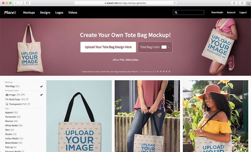 Download 8678+ Free Tote Bag Mockup Online Mockups Builder