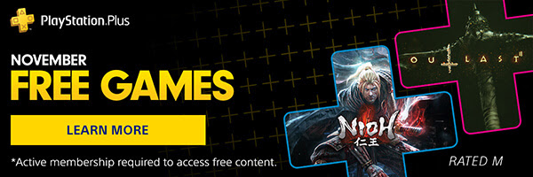 PlayStation Plus NOVEMBER FREE GAMES, LEARN MORE, *Active membership required to access free content. RATED M
