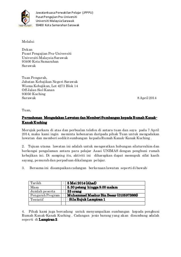 Format Surat Rasmi Melalui - GRasmi