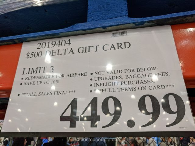 After all, if you have the storage space, why not buy. Delta Airlines 500 Gift Card