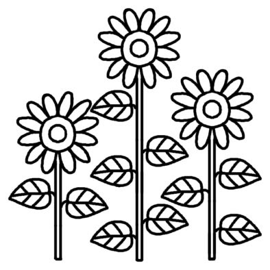 無料ダウンロードひまわり イラスト 白黒 最高の動物画像