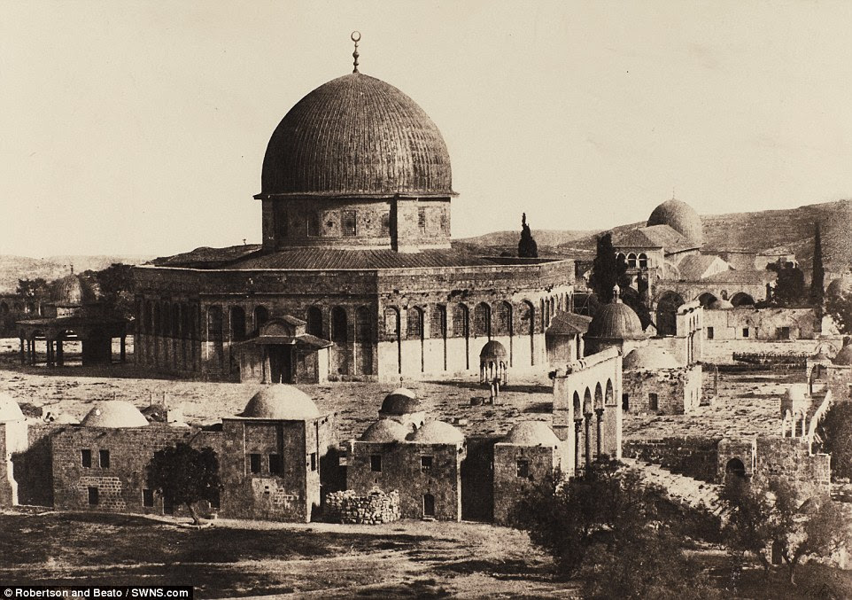 This is one of the 1,000 black and white photographs which formed part of the £1 million collection of images of Jerusalem from the 1850s
