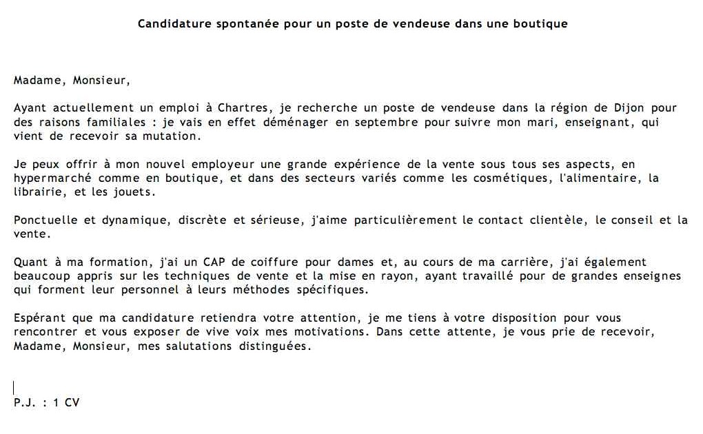 Cover Letter Example: Exemple De Lettre De Motivation 