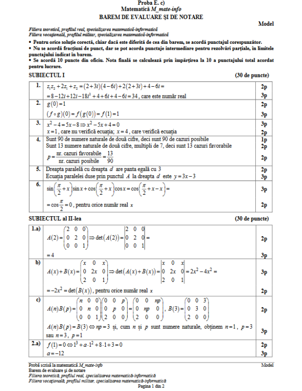 Subiecte bacalaureat 2015 la romana, matematica, biologie, fizica, istorie, geografie, chimie, informatica. Exclusiv Subiecte Bac 2017 Matematica
