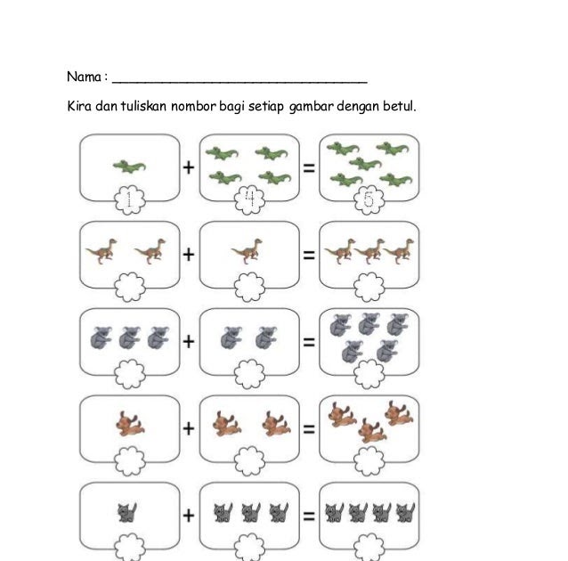 Soalan Matematik Operasi Tambah Prasekolah - Tersoal o