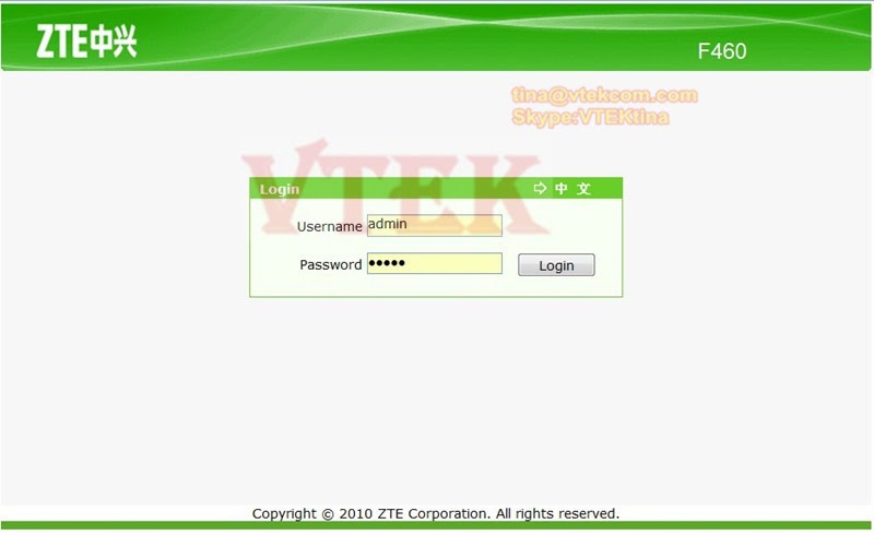 Default Pasworsd Zte Zxhn F609 : ZTE ZXHN F609 Router ...