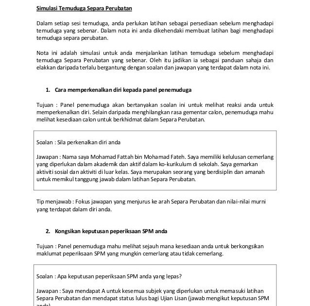 Contoh Soalan Dan Jawapan Temuduga Lhdn - Resepi Ayam a