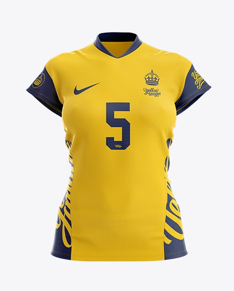 Download Women's Volleyball Jersey Mockup - Front View PSD Template ...