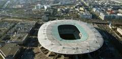 (FILES) A photo taken on April 19, 2016 shows an aerial view of the Stade de France stadium in Saint Denis, near Paris. - Who will buy to operate the Stade de France from mid-2025. Since the launch of the procedure for one of the main venues of the Paris Olympic games, only the Qatari owners of PSG club have officially come forward to buy this state-owned stadium as the deadline to apply is on April 27, 2023 noon. (Photo by Robert Grahn / AFP)