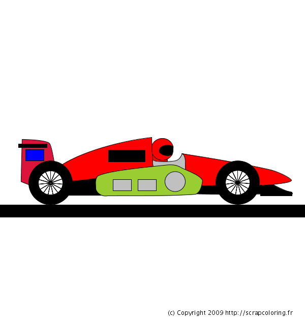 Dessin Kawaii: Dessin Voiture De Formule 1 A Imprimer