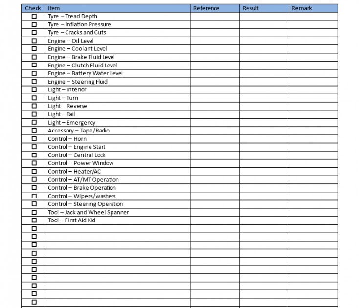 Hgv Inspectin Sheet Ireland Template - Free Vehicle ...