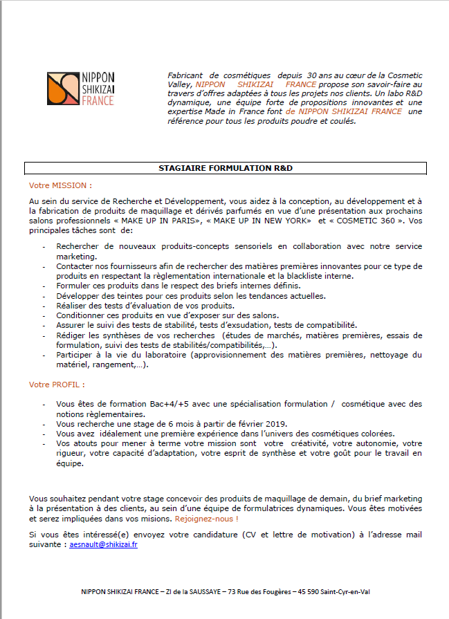 Lettre De Motivation Responsable Laboratoire Controle 