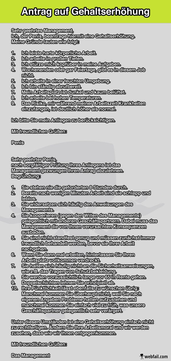 Informieren sie sich genau, wer in ihrer firma der richtige ansprechpartner ist, wenn es um eine lohnerhöhung geht. Antrag Auf Gehaltserhohung Fun Bild Webfail Fail Bilder Und Fail Videos
